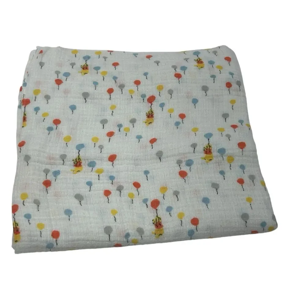 Disney Baby Aden + Anais Winnie The Pooh Balloons Cotton Muslin Swaddle Blanket